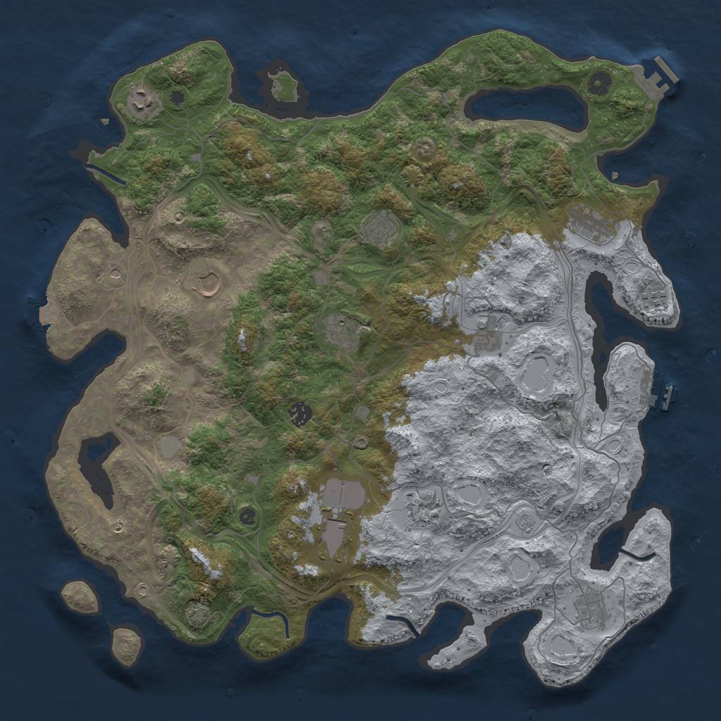 Rust Map: Procedural Map, Size: 4500, Seed: 561956730, 19 Monuments