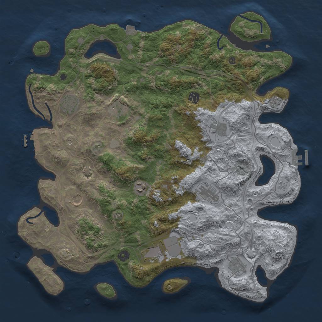 Rust Map: Procedural Map, Size: 4250, Seed: 815367904, 18 Monuments