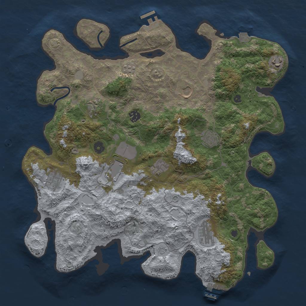 Rust Map: Procedural Map, Size: 4000, Seed: 661763798, 18 Monuments