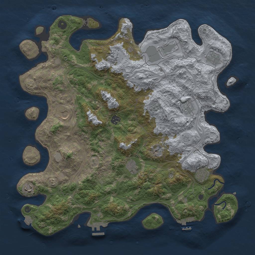 Rust Map: Procedural Map, Size: 4250, Seed: 1205541313, 18 Monuments