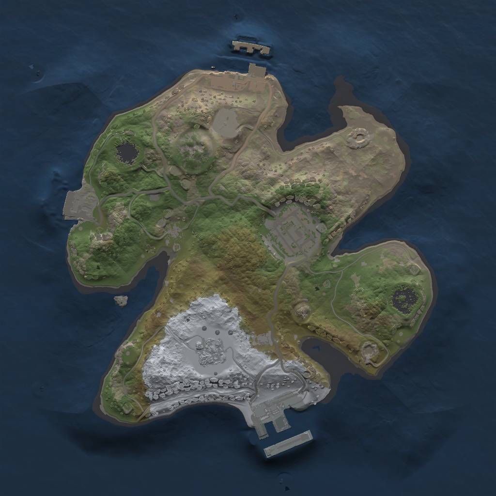 Rust Map: Procedural Map, Size: 2000, Seed: 1059025567, 7 Monuments