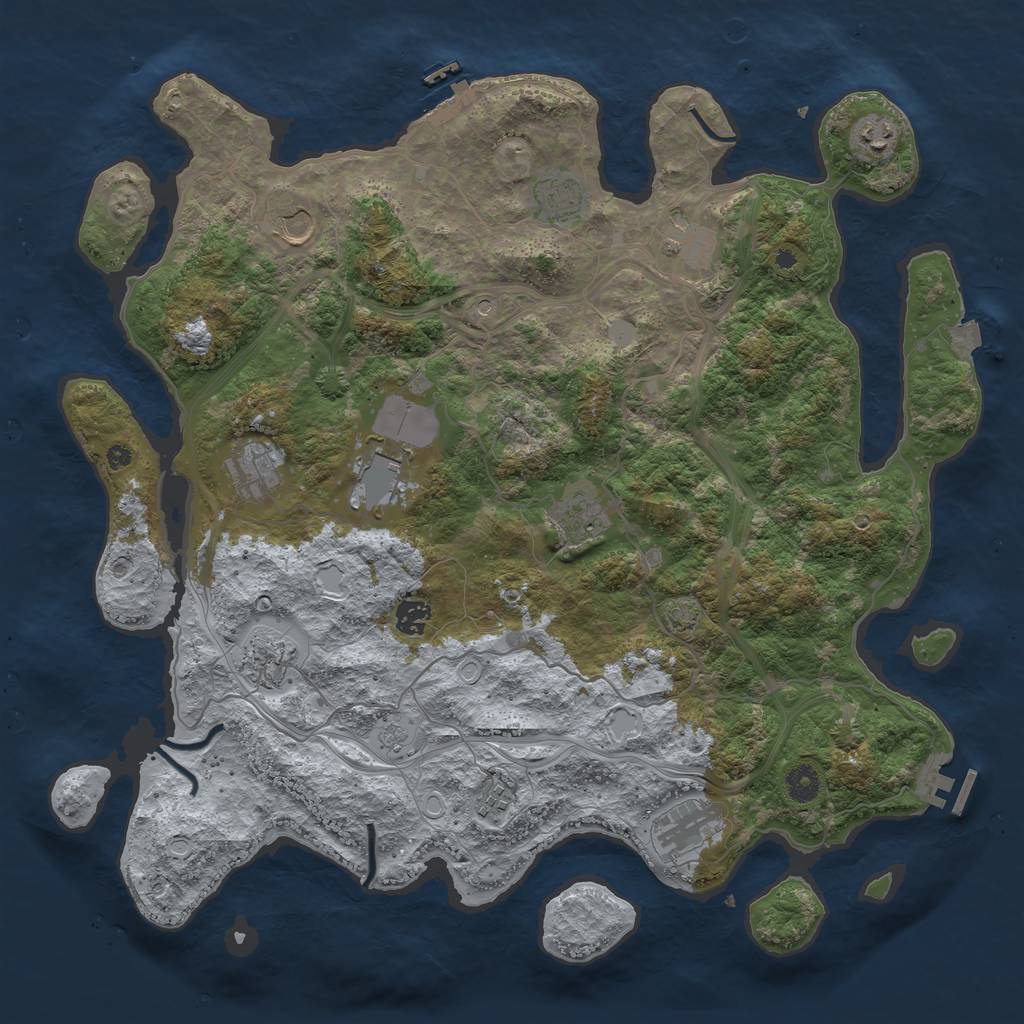 Rust Map: Procedural Map, Size: 4300, Seed: 520887, 19 Monuments