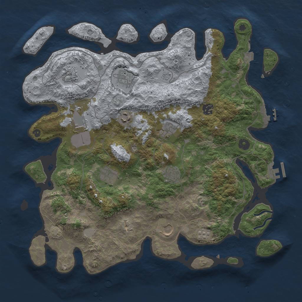 Rust Map: Procedural Map, Size: 4000, Seed: 1820287944, 18 Monuments