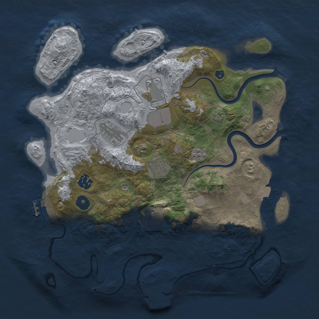 Rust Map: Procedural Map, Size: 3500, Seed: 901680335, 12 Monuments