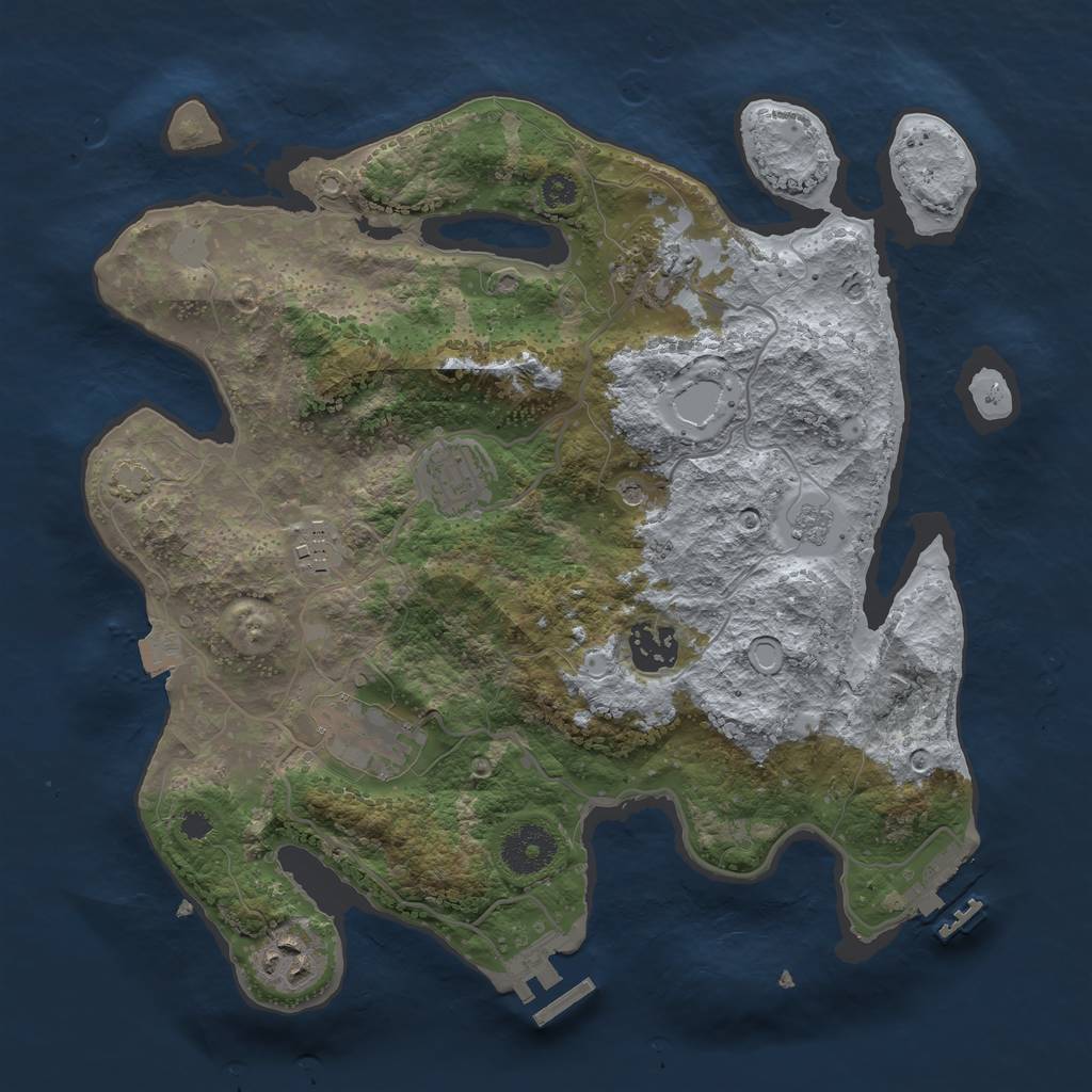 Rust Map: Procedural Map, Size: 3200, Seed: 3323111, 14 Monuments