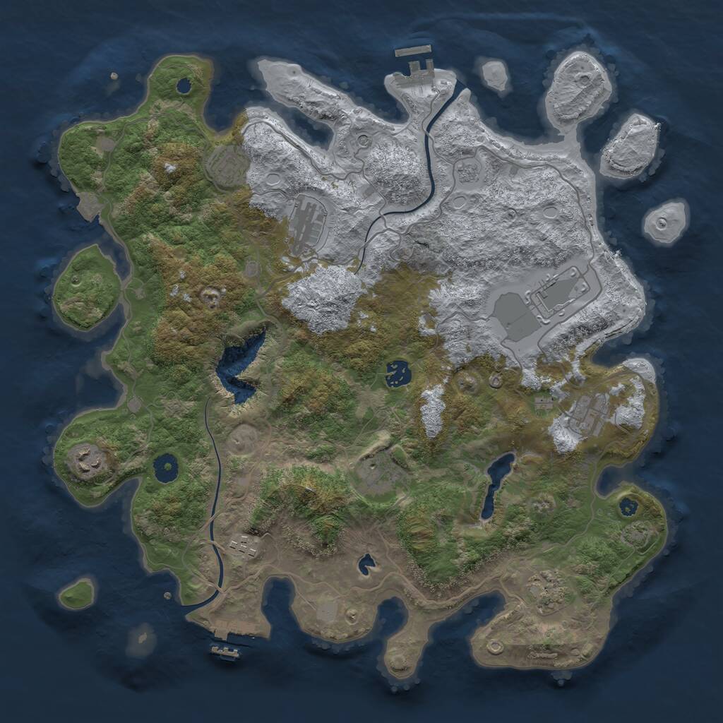 Rust Map: Procedural Map, Size: 4000, Seed: 314742788, 15 Monuments
