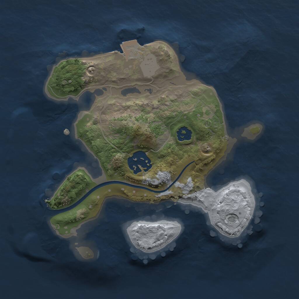 Rust Map: Procedural Map, Size: 2000, Seed: 1499682679, 2 Monuments