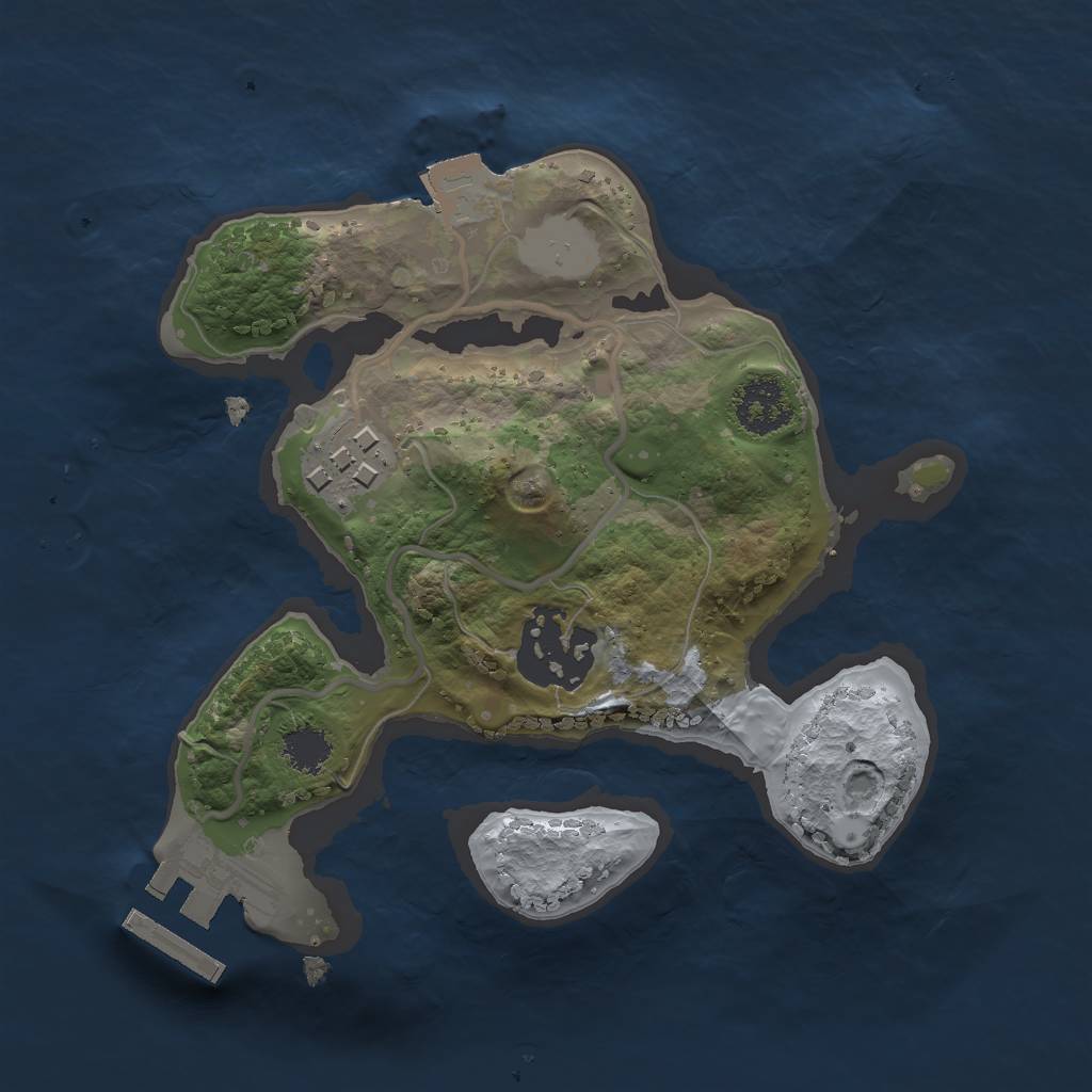 Rust Map: Procedural Map, Size: 2000, Seed: 1499682679, 6 Monuments