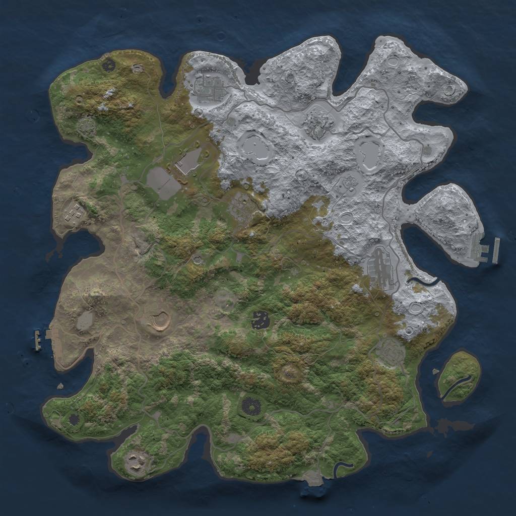 Rust Map: Procedural Map, Size: 4000, Seed: 1483948572, 18 Monuments