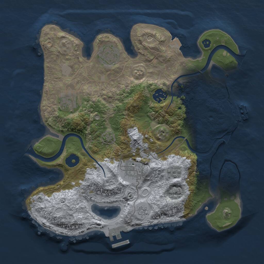 Rust Map: Procedural Map, Size: 3000, Seed: 823153426, 11 Monuments