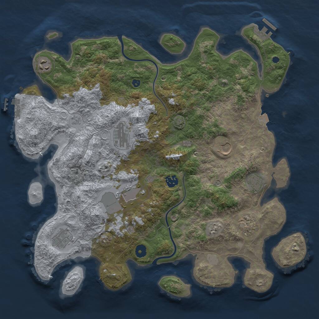 Rust Map: Procedural Map, Size: 3900, Seed: 31, 14 Monuments