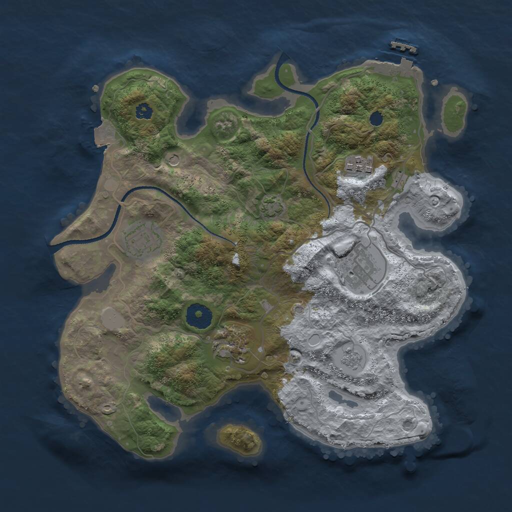 Rust Map: Procedural Map, Size: 3000, Seed: 4072, 9 Monuments