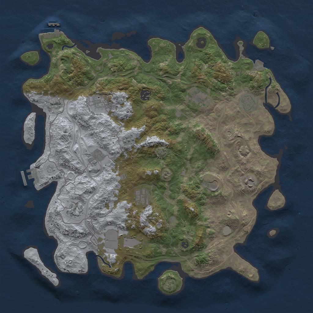 Rust Map: Procedural Map, Size: 4250, Seed: 723476816, 19 Monuments