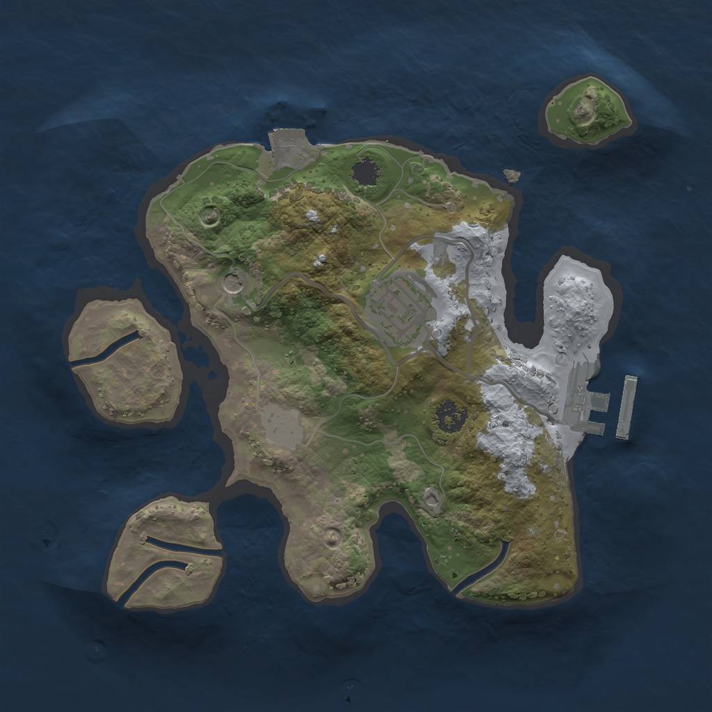 Rust Map: Procedural Map, Size: 2250, Seed: 633633510, 6 Monuments