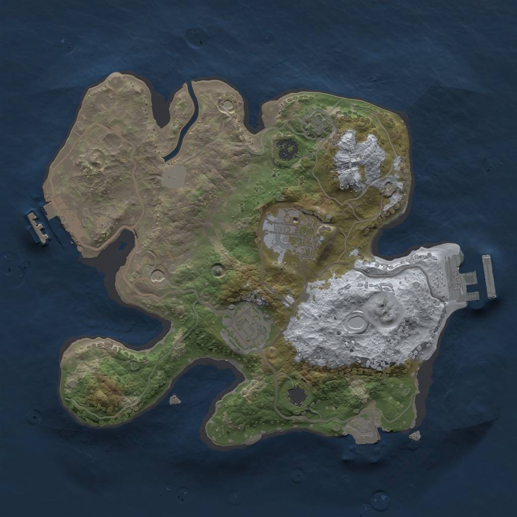 Rust Map: Procedural Map, Size: 2400, Seed: 70306, 9 Monuments