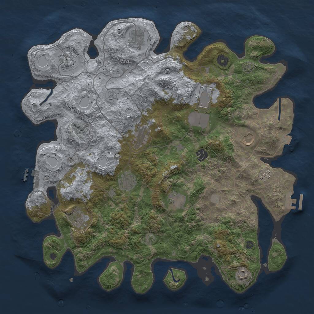 Rust Map: Procedural Map, Size: 4000, Seed: 186549470, 17 Monuments