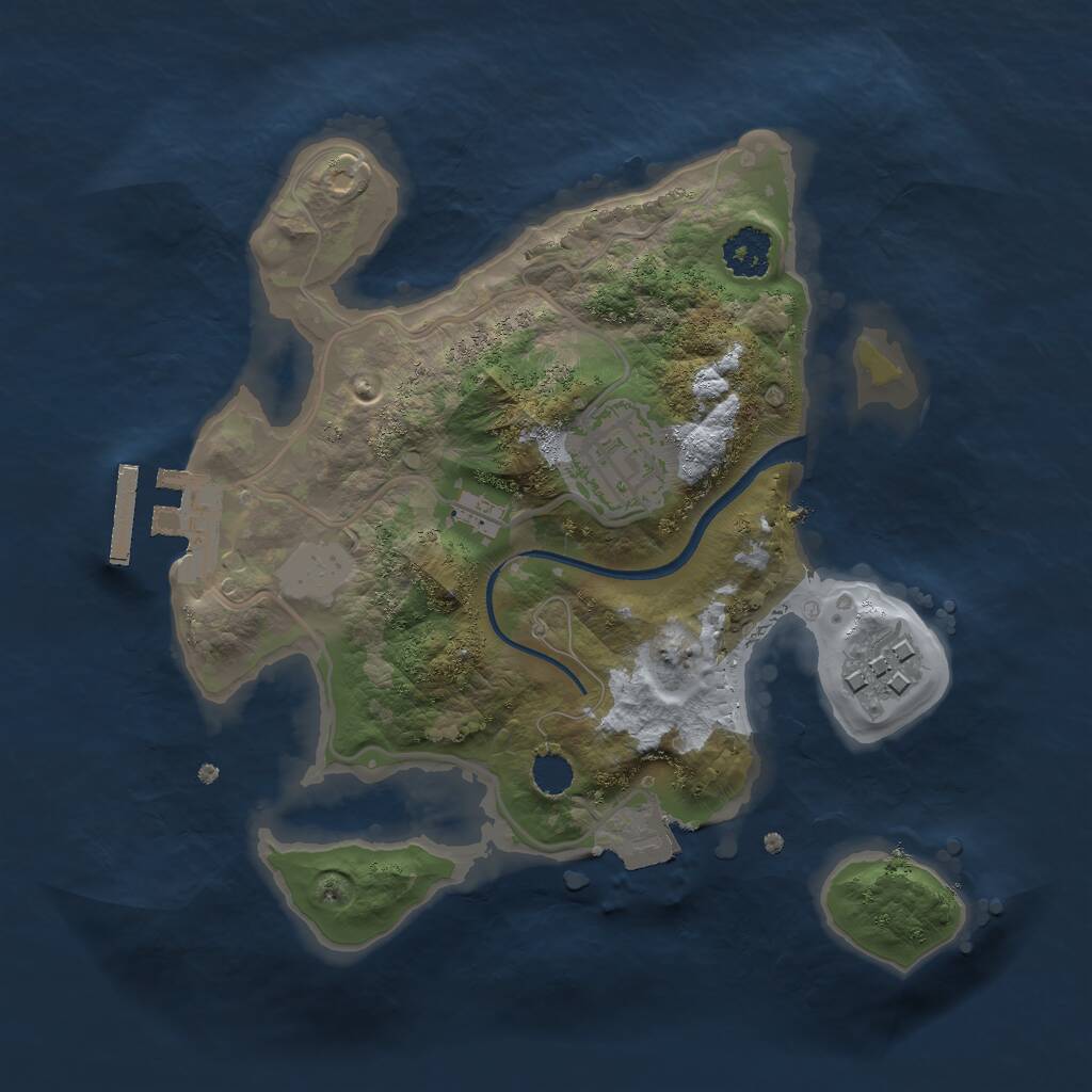 Rust Map: Procedural Map, Size: 2200, Seed: 318857681, 4 Monuments