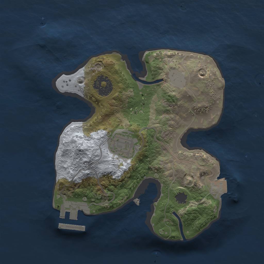 Rust Map: Procedural Map, Size: 2000, Seed: 1004517876, 5 Monuments