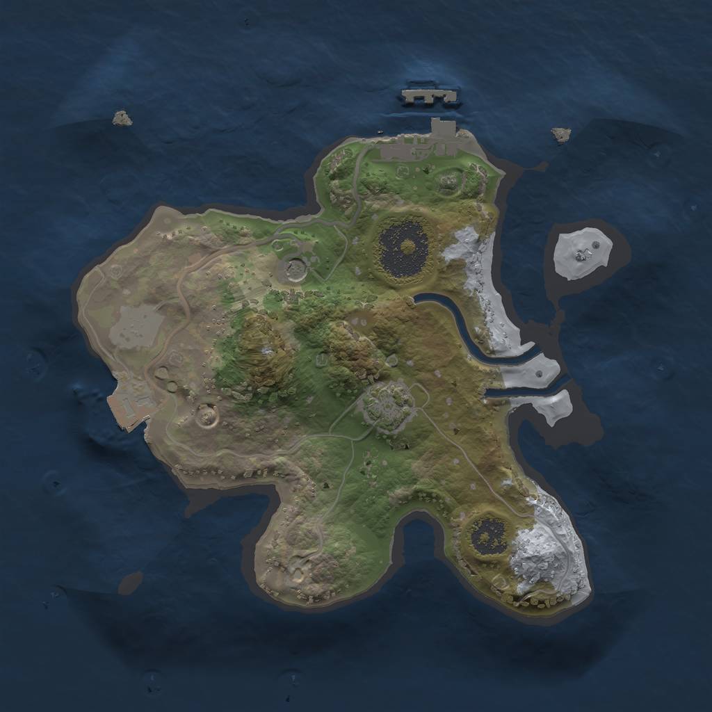 Rust Map: Procedural Map, Size: 2000, Seed: 554395000, 6 Monuments