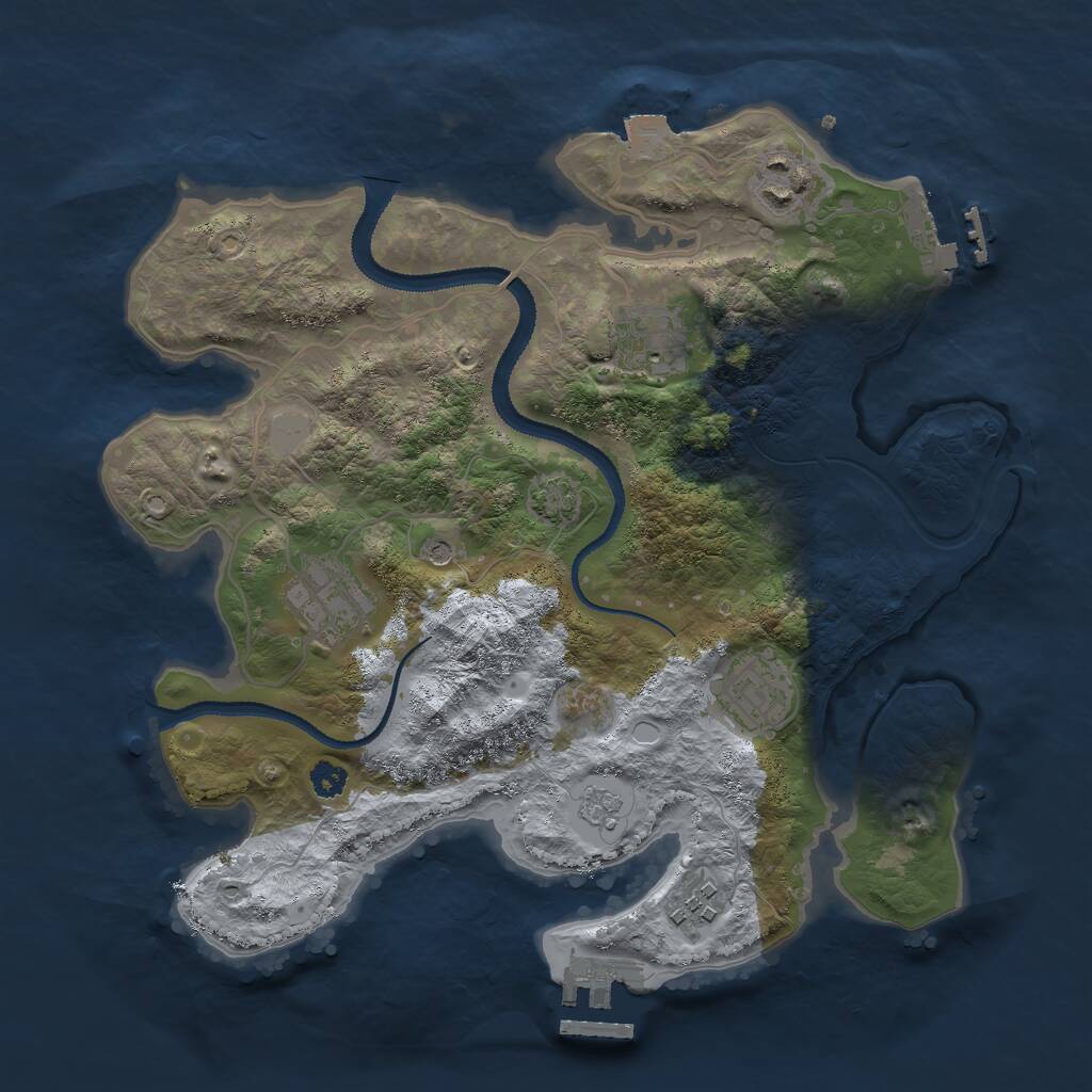 Rust Map: Procedural Map, Size: 3000, Seed: 1214862806, 11 Monuments