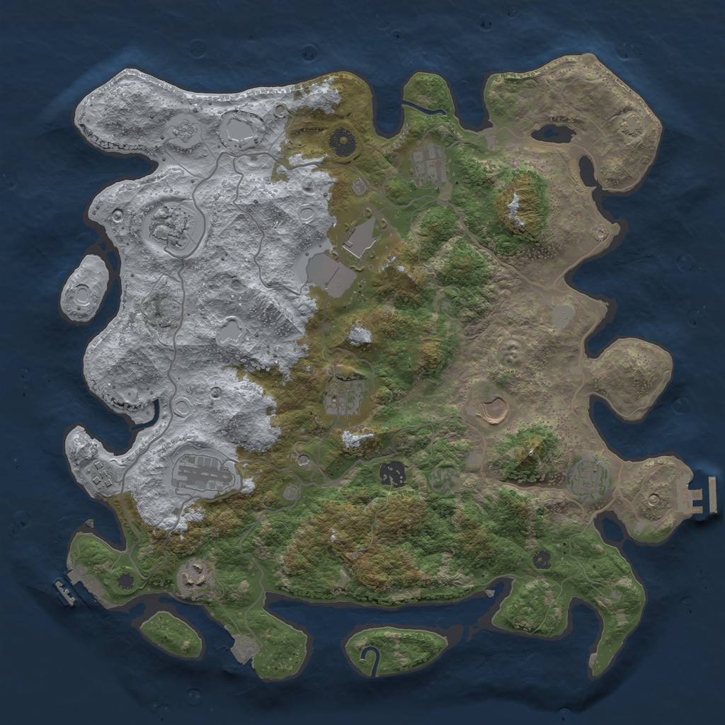 Rust Map: Procedural Map, Size: 4000, Seed: 1479402647, 18 Monuments