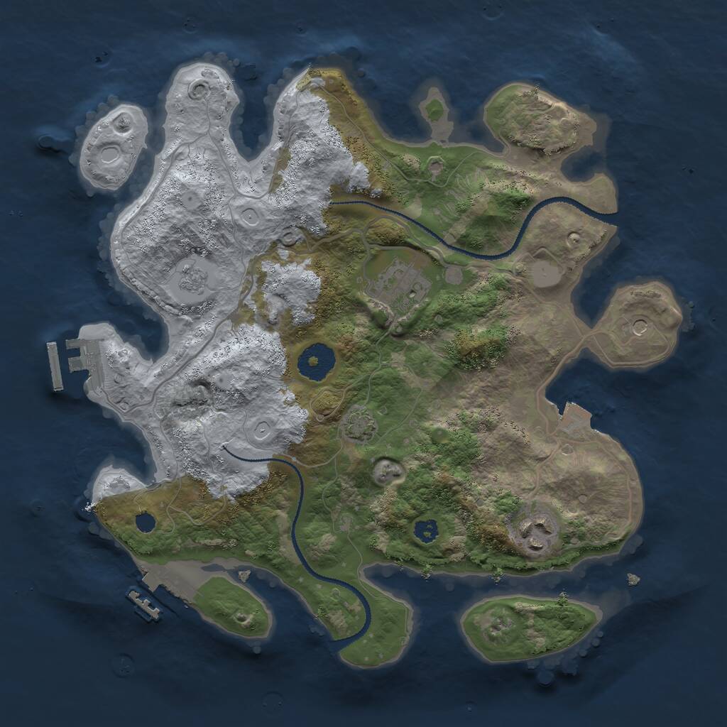 Rust Map: Procedural Map, Size: 3000, Seed: 1479402647, 8 Monuments