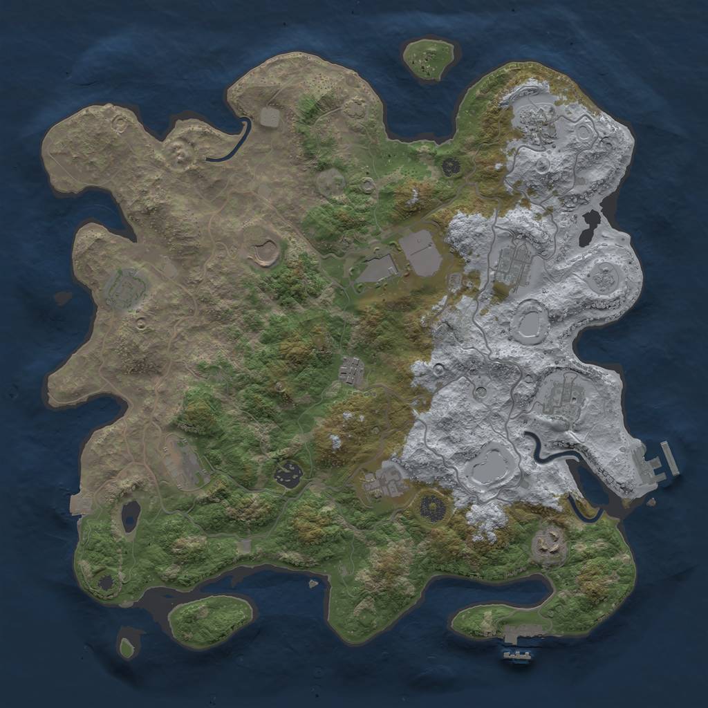 Rust Map: Procedural Map, Size: 4000, Seed: 1561, 19 Monuments