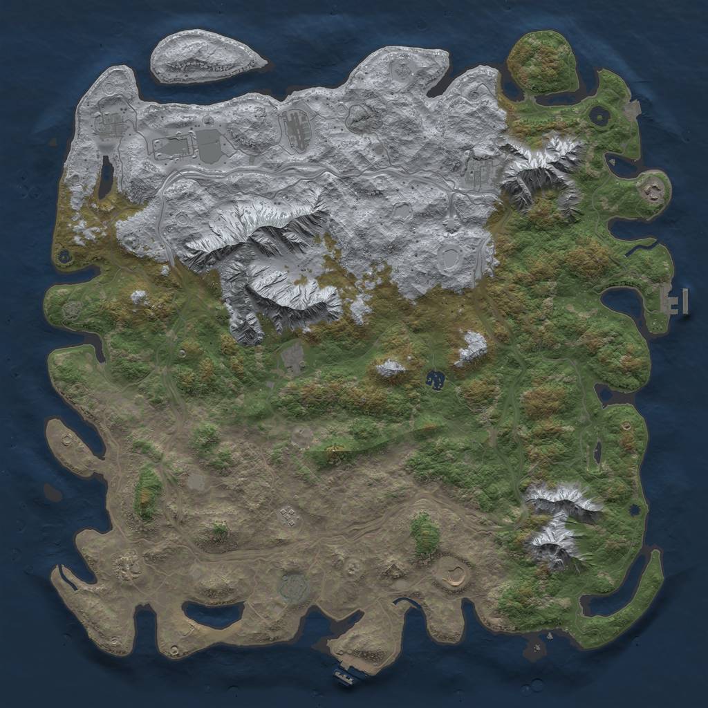 Rust Map: Procedural Map, Size: 5500, Seed: 947647161, 19 Monuments