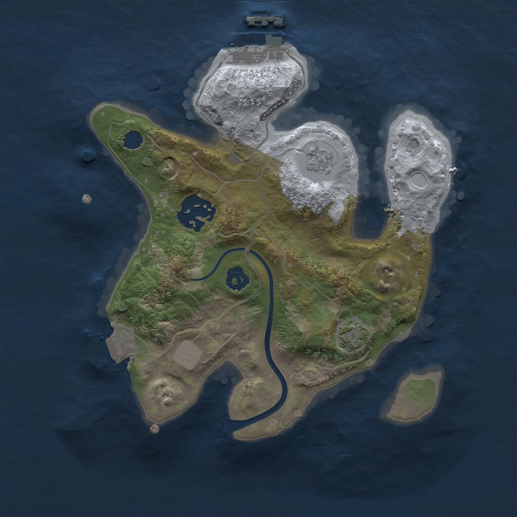 Rust Map: Procedural Map, Size: 2222, Seed: 777, 5 Monuments