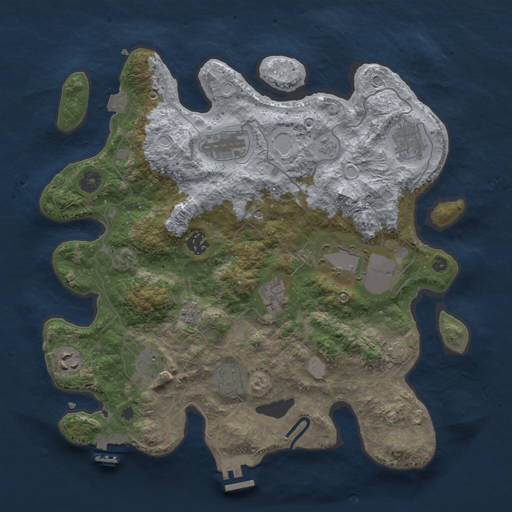 Rust Map: Procedural Map, Size: 3500, Seed: 8794656, 15 Monuments