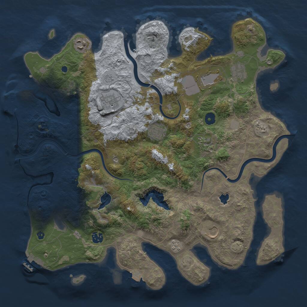 Rust Map: Procedural Map, Size: 4000, Seed: 739260779, 15 Monuments
