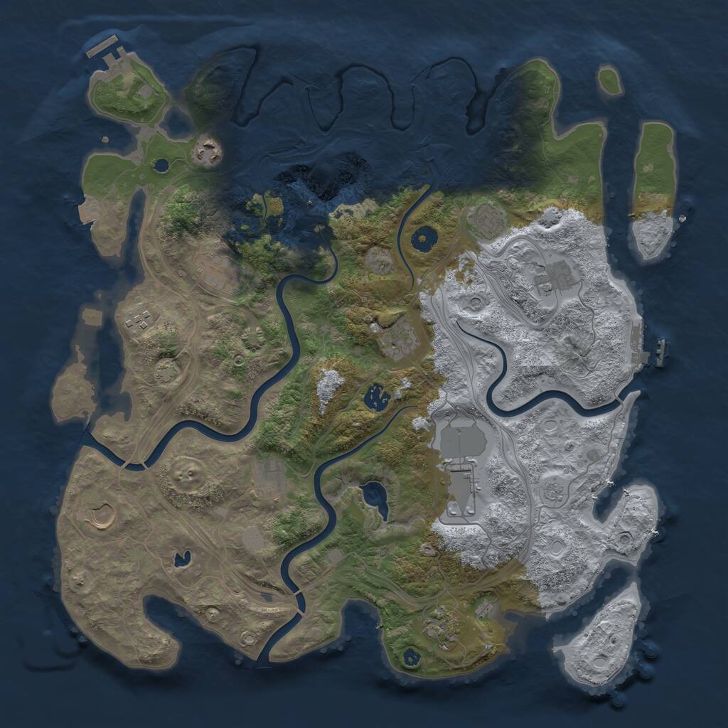 Rust Map: Procedural Map, Size: 4250, Seed: 706053887, 17 Monuments