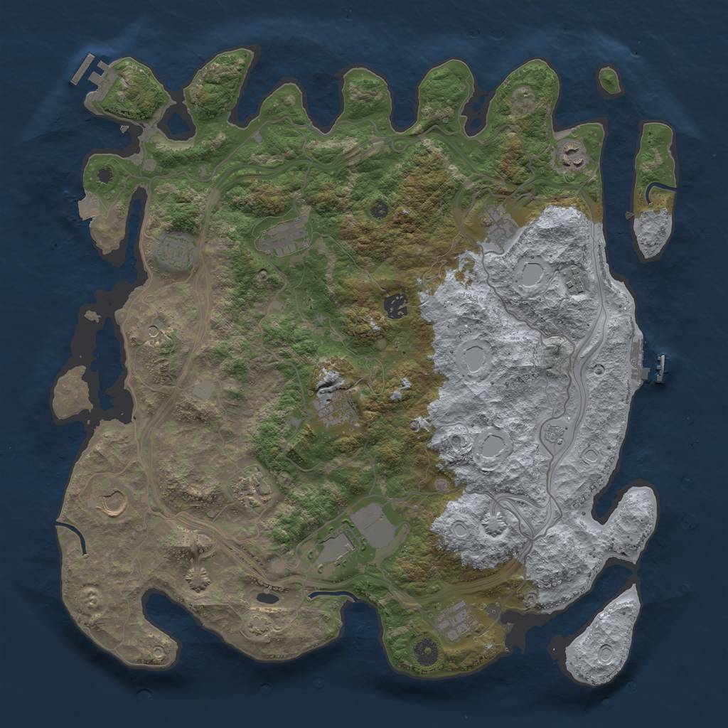 Rust Map: Procedural Map, Size: 4250, Seed: 706053887, 19 Monuments