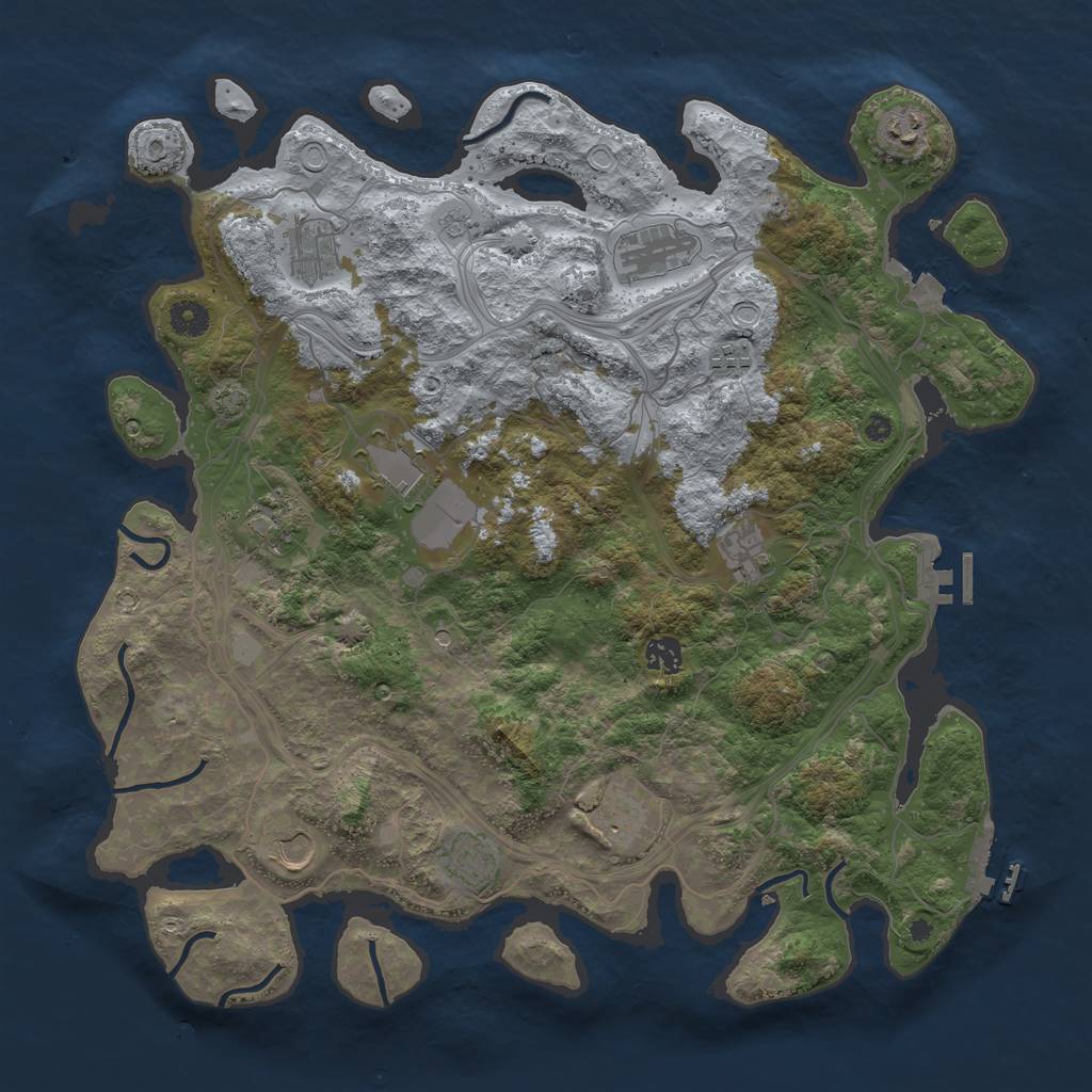 Rust Map: Procedural Map, Size: 4250, Seed: 970139650, 19 Monuments