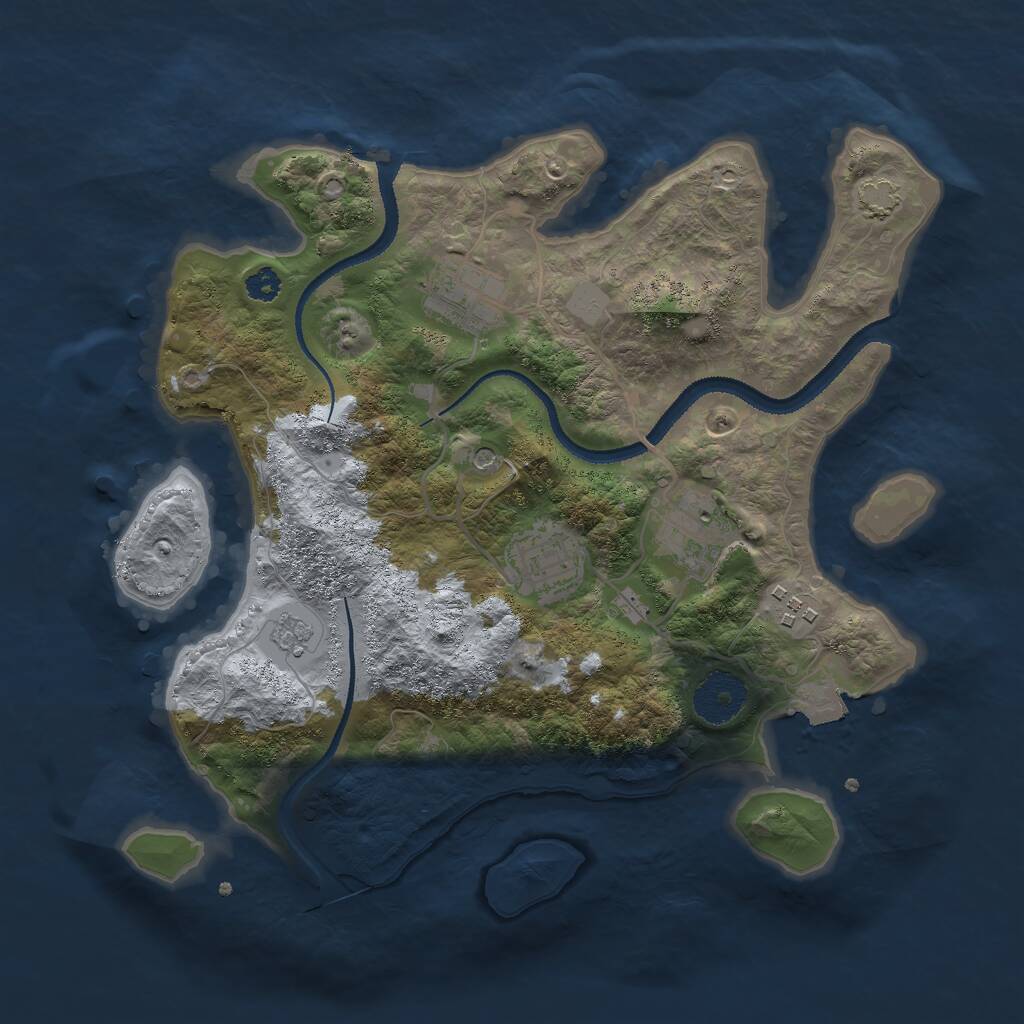 Rust Map: Procedural Map, Size: 3000, Seed: 18030, 8 Monuments