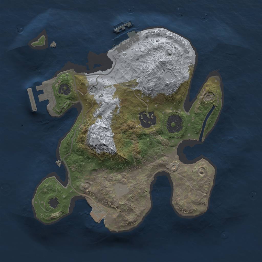 Rust Map: Procedural Map, Size: 2252, Seed: 1, 7 Monuments