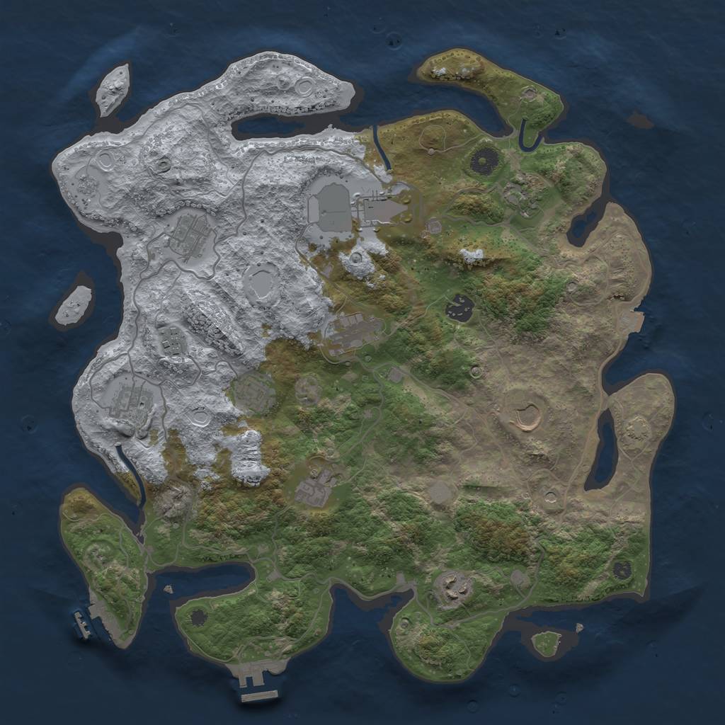 Rust Map: Procedural Map, Size: 4000, Seed: 1325757877, 19 Monuments