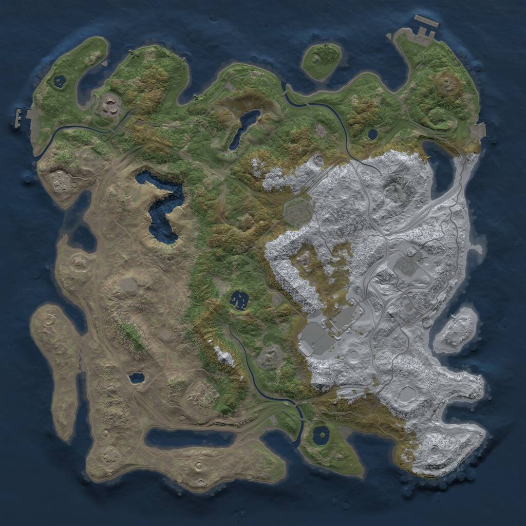 Rust Map: Procedural Map, Size: 4250, Seed: 8270, 13 Monuments
