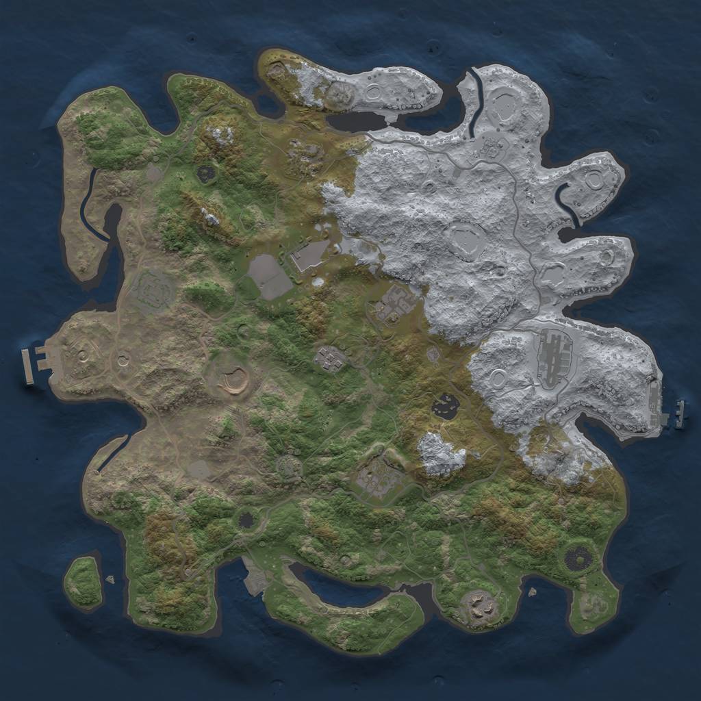 Rust Map: Procedural Map, Size: 4000, Seed: 111547, 18 Monuments