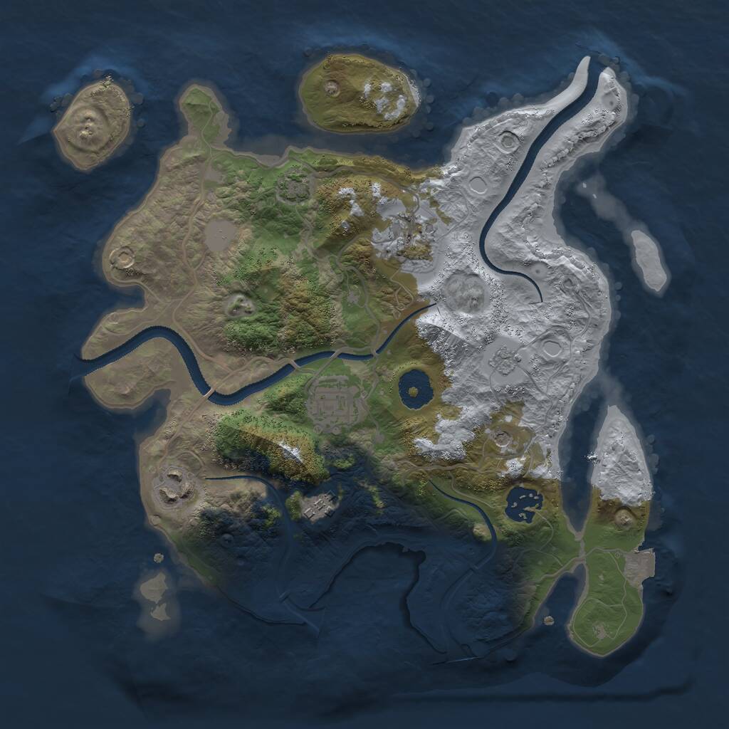 Rust Map: Procedural Map, Size: 3000, Seed: 6327846, 9 Monuments