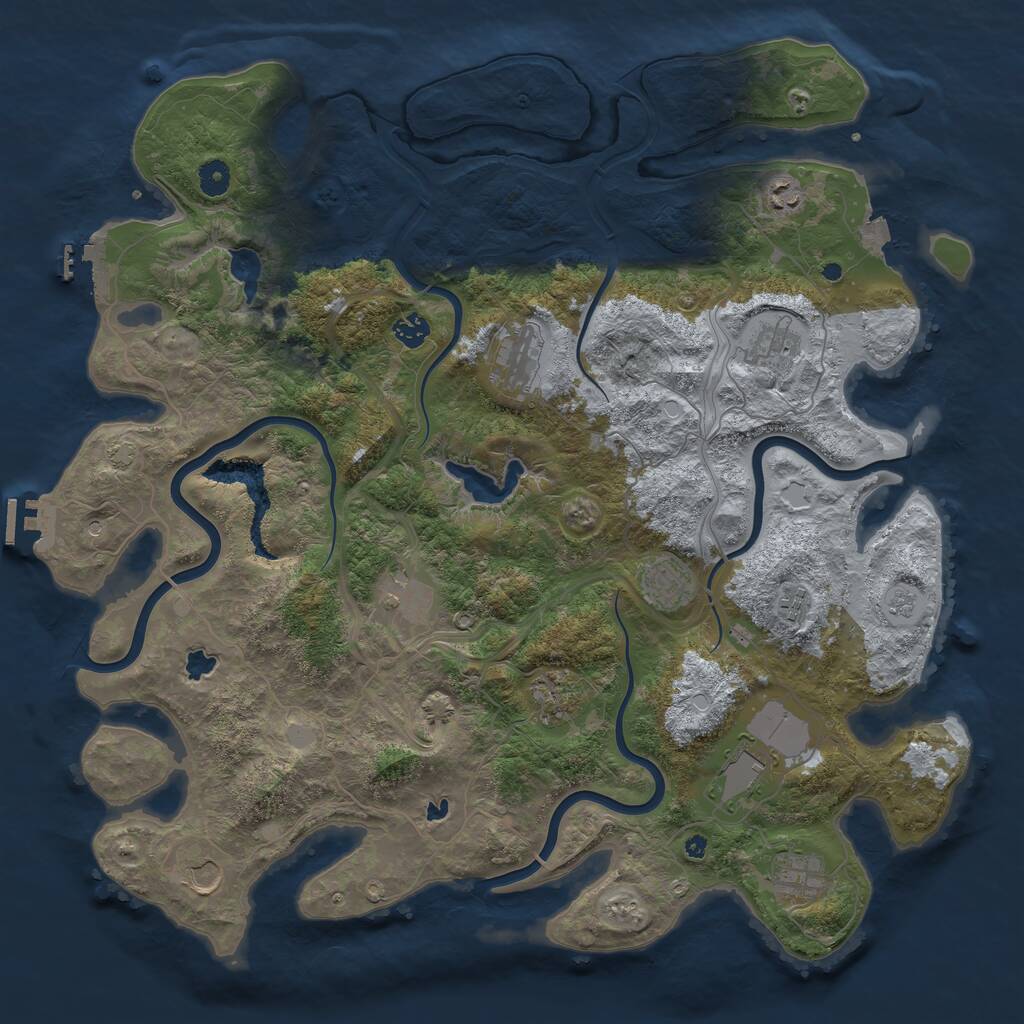 Rust Map: Procedural Map, Size: 4500, Seed: 12675987, 17 Monuments