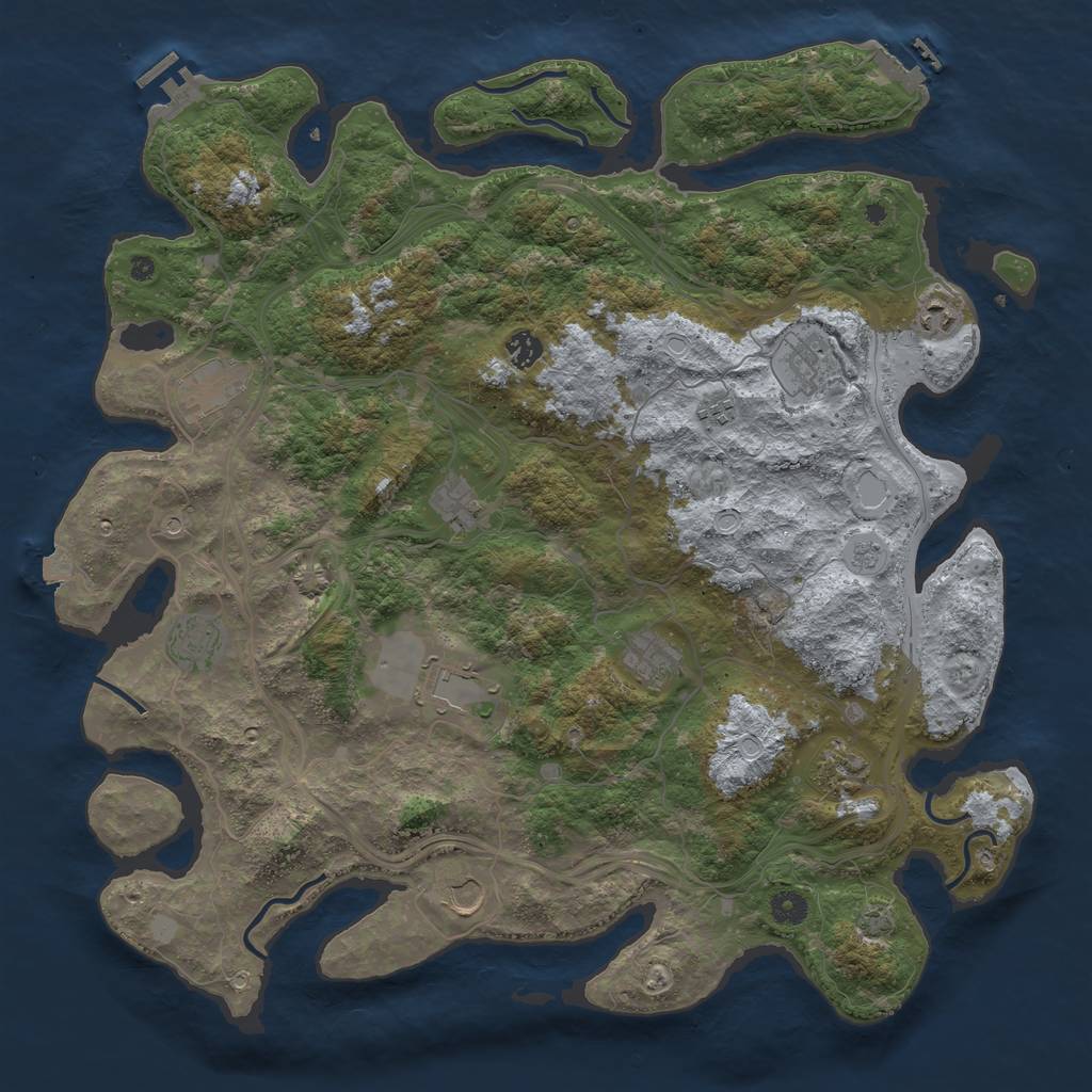 Rust Map: Procedural Map, Size: 4500, Seed: 12675987, 19 Monuments