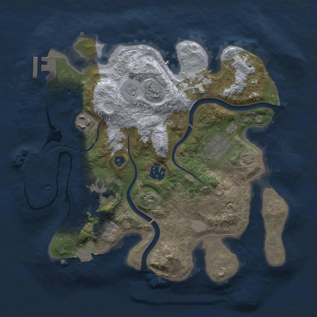 Rust Map: Procedural Map, Size: 3000, Seed: 9007, 11 Monuments