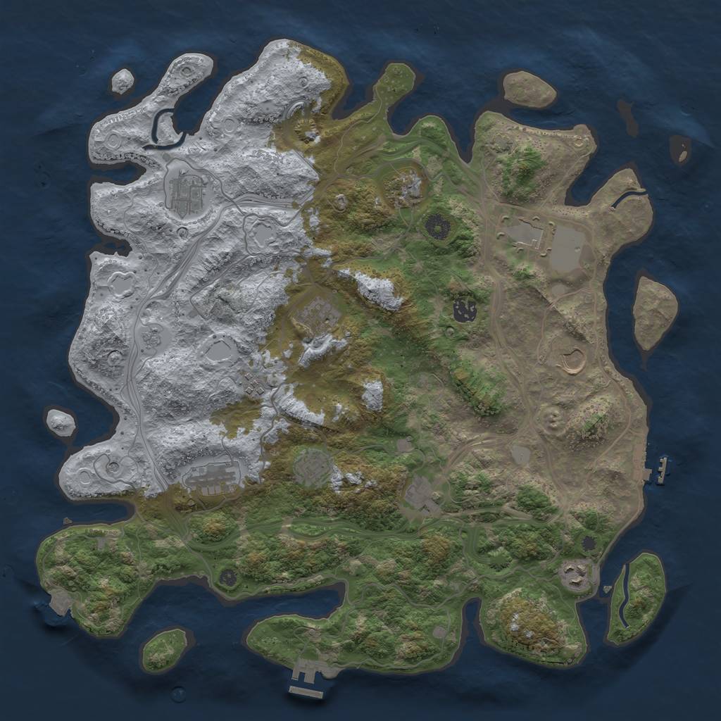 Rust Map: Procedural Map, Size: 4300, Seed: 80085101, 19 Monuments