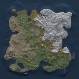 Thumbnail Rust Map: Procedural Map, Size: 3500, Seed: 1168085123, 15 Monuments