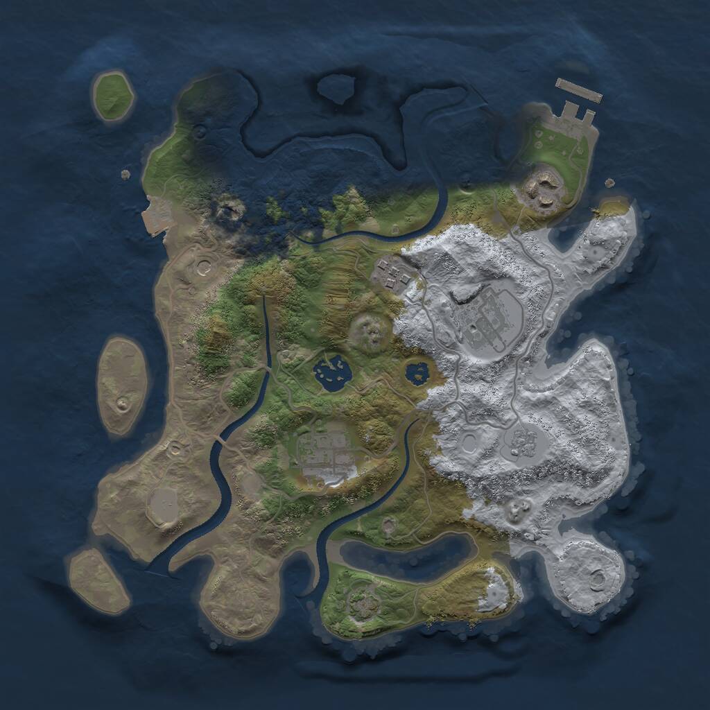 Rust Map: Procedural Map, Size: 3000, Seed: 47699, 10 Monuments