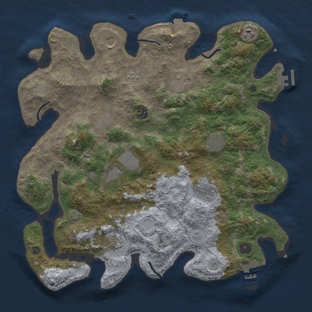 Rust Map: Procedural Map, Size: 4000, Seed: 107522164, 18 Monuments