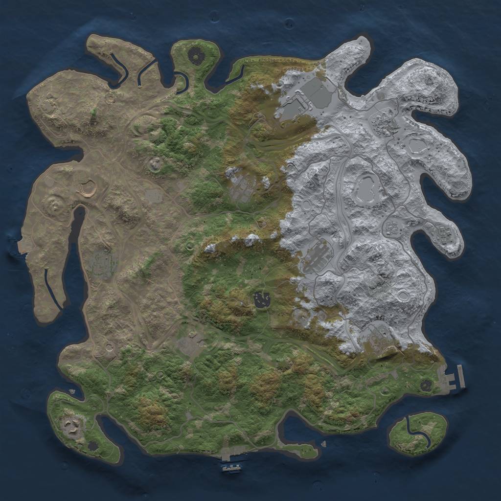 Rust Map: Procedural Map, Size: 4300, Seed: 424273531, 19 Monuments