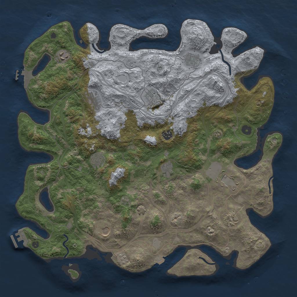 Rust Map: Procedural Map, Size: 4500, Seed: 746033853, 19 Monuments