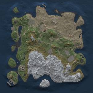 Thumbnail Rust Map: Procedural Map, Size: 3500, Seed: 2067467886, 16 Monuments